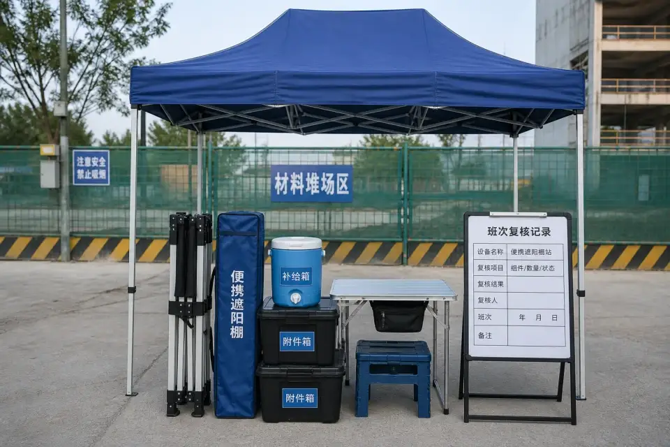 便携遮阳棚站班次复核套件实拍参考图