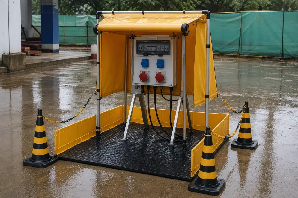 配电箱防雨罩滴水边复核组件实拍参考图