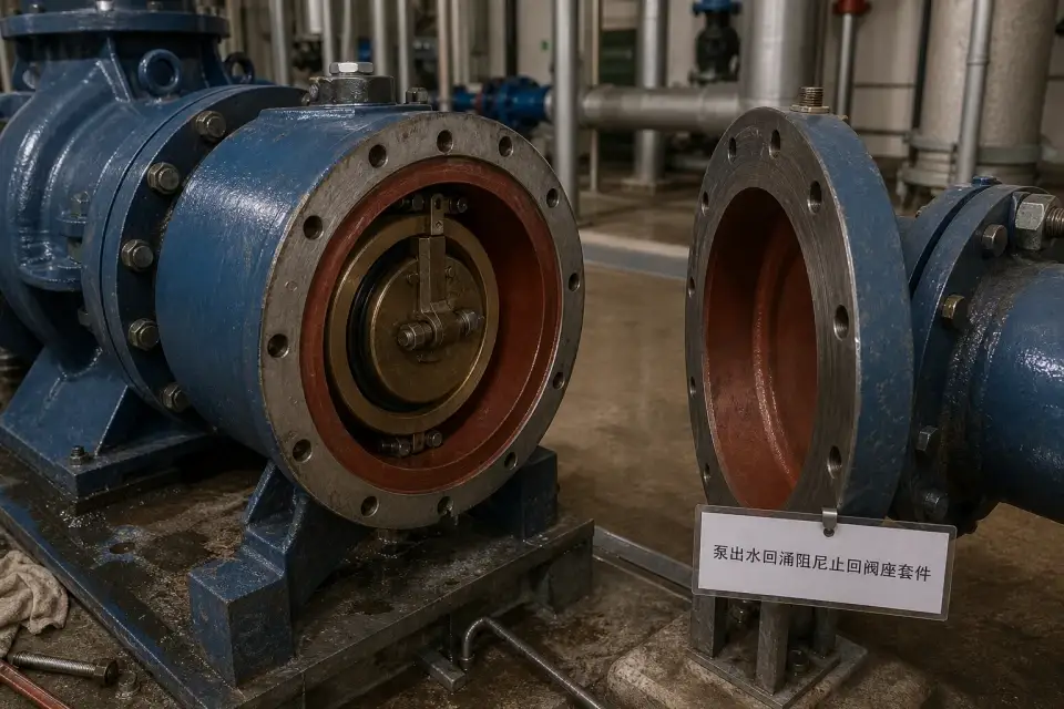 泵出水回涌阻尼止回阀座套件实拍参考图