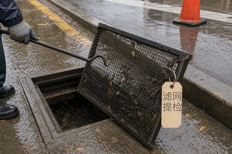 雨班排水口滤网提检标签套件实拍参考图