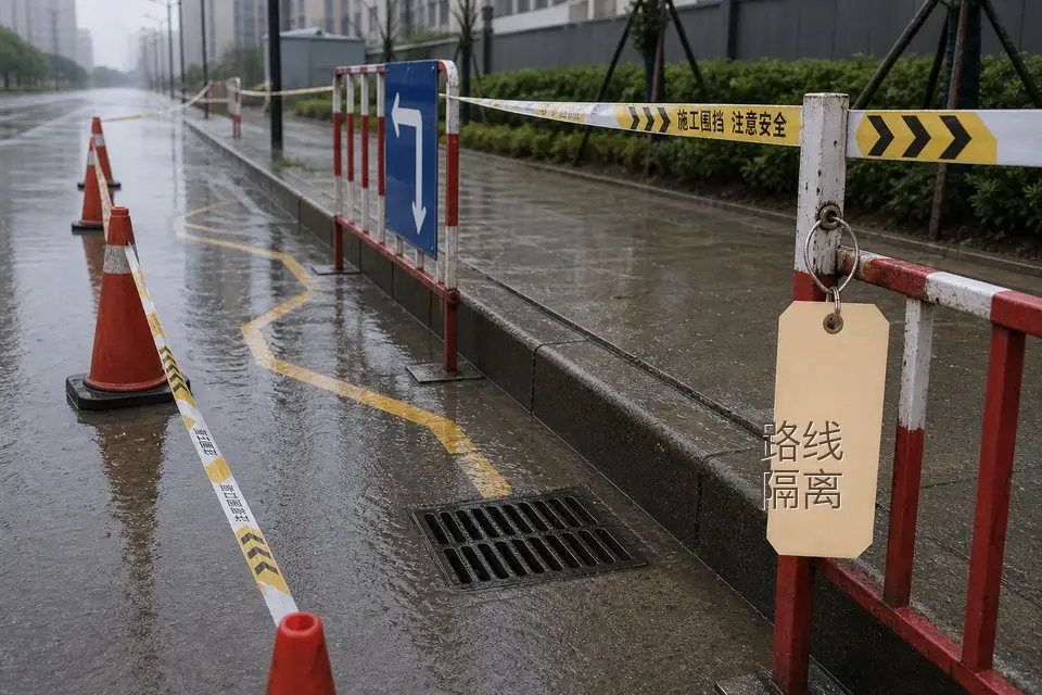 雨班排水路线隔离标签套件实拍参考图