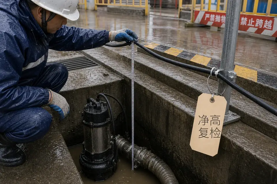雨班集水泵电缆净高复检标签套件实拍参考图