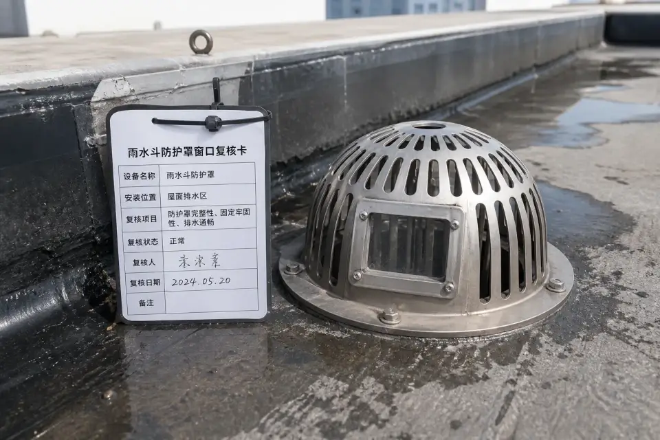 屋面雨水斗防护罩窗口复核组件实拍参考图