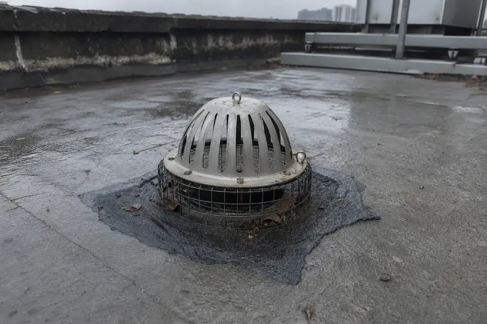 屋面雨水口防叶罩窗口复核组件实拍参考图