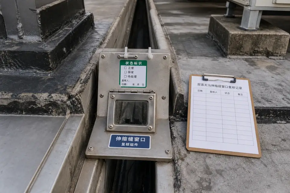 屋面天沟伸缩缝窗口复核组件实拍参考图