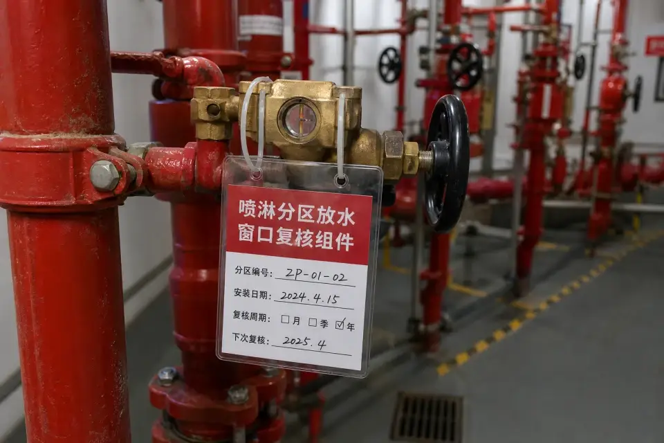 喷淋分区放水窗口复核组件实拍参考图