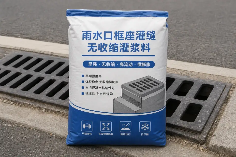 雨水口框座灌缝无收缩灌浆料实拍参考图