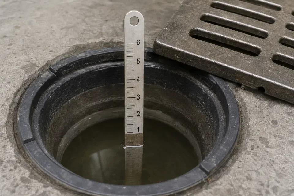 雨水斗水封深度量杆识别图