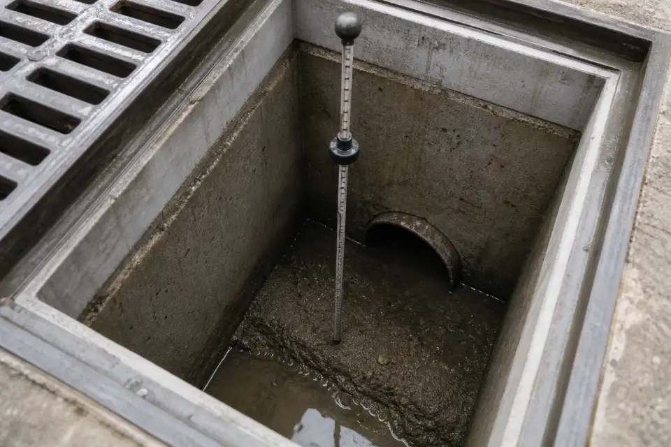 雨水口沉砂深度标尺杆实拍参考图