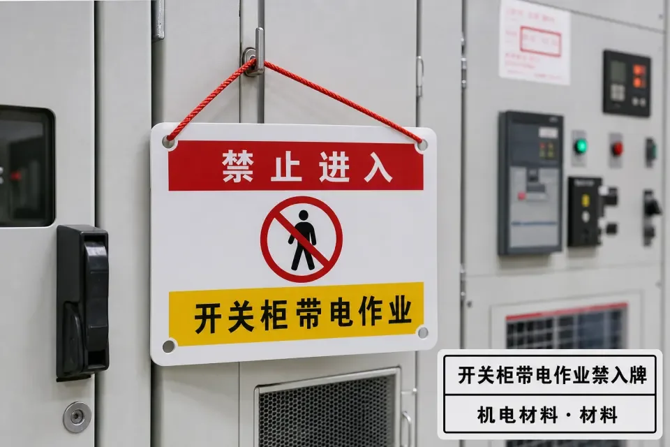 开关柜带电作业禁入牌实拍参考图