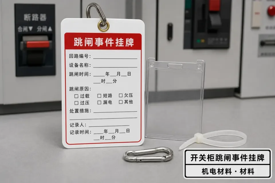 开关柜跳闸事件挂牌实拍参考图