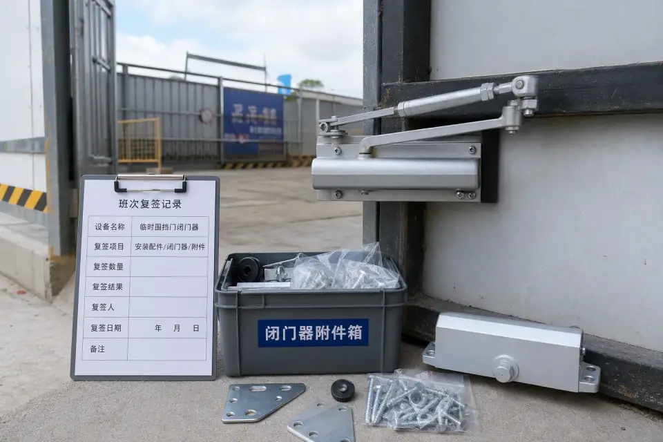 临时围挡门闭门器班次复签套件实拍参考图
