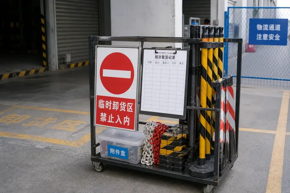 临时卸货区止步牌班次复签套件实拍参考图