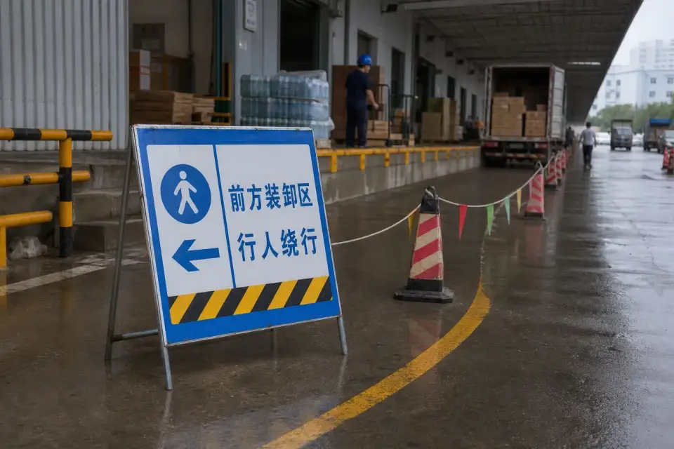 临时装卸区行人绕行板班次复签套件实拍参考图