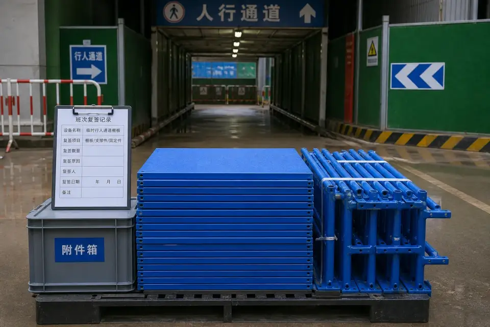临时行人通道棚板班次复签套件实拍参考图
