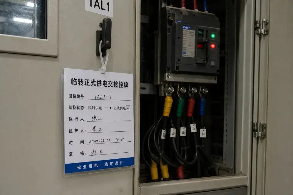 临转正式供电交接挂牌实拍参考图
