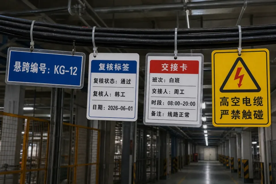 临电电缆架空跨距编号看板实拍参考图
