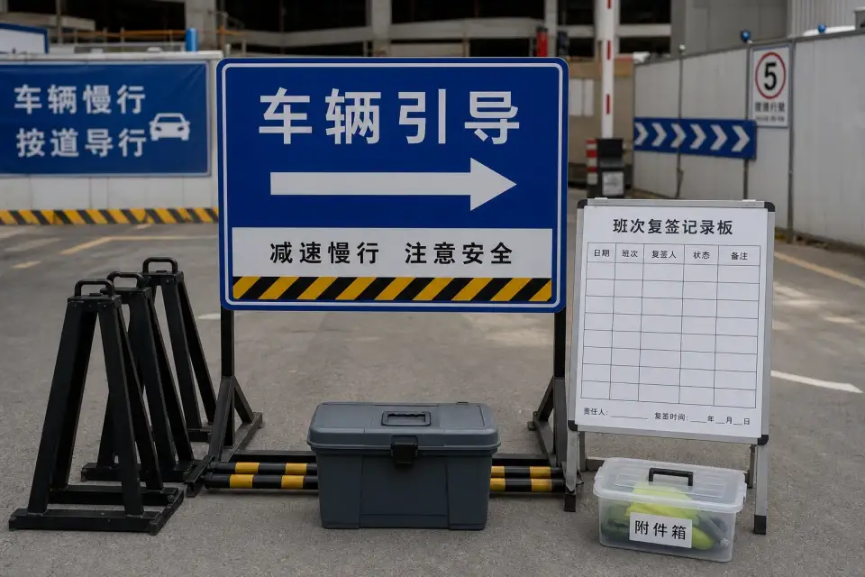 临时车辆引导牌板班次复签套件实拍参考图
