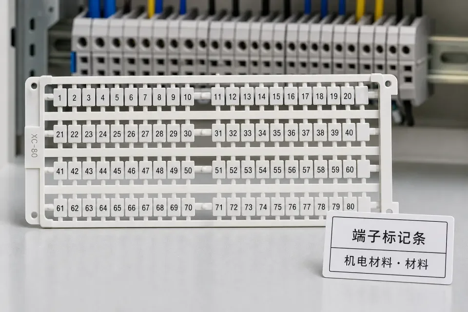 端子标记条在端子排编号中的实拍参考图