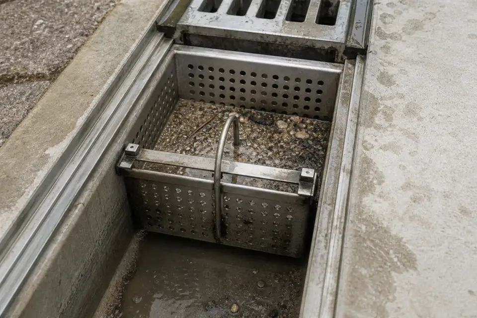 线性排水沟端部沉砂清掏桶实拍参考图