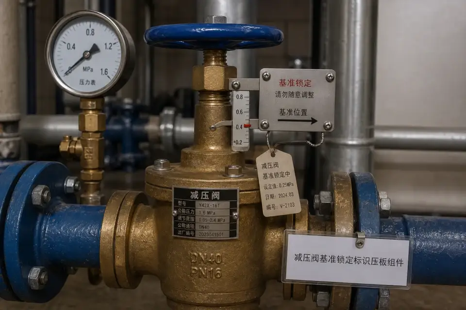 减压阀基准锁定标识压板组件实拍参考图